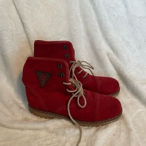 Red Suede Vintage Boots